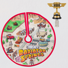Load image into Gallery viewer, Miniature Disney/Pixar Cars Radiator Springs Tree Topper and Christmas Tree Skirt Set