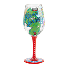 Load image into Gallery viewer, Lolita - Jersey Girl Hand Painted Wine Glass