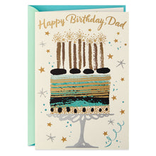 Load image into Gallery viewer, Gold Foil Cake Birthday Card for Dad