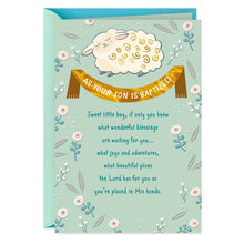 Load image into Gallery viewer, Little Lamb Baptism Card for Baby Boy