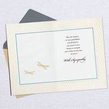 Load image into Gallery viewer, Golden Dragonflies Sympathy Card for Loss of Grandfather
