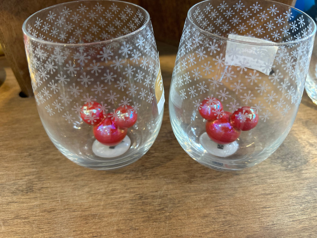 Red Mickey Glass