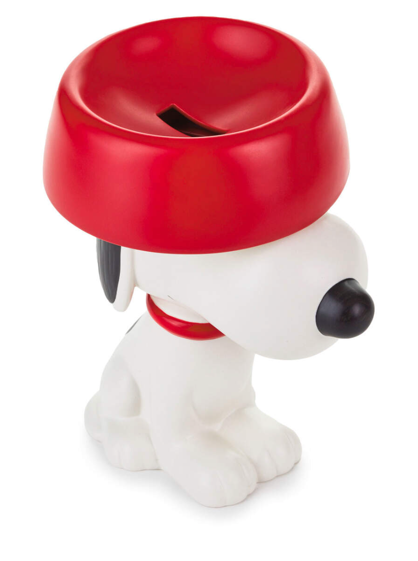 Peanuts® Snoopy With Dog Dish Ceramic Coin Bank