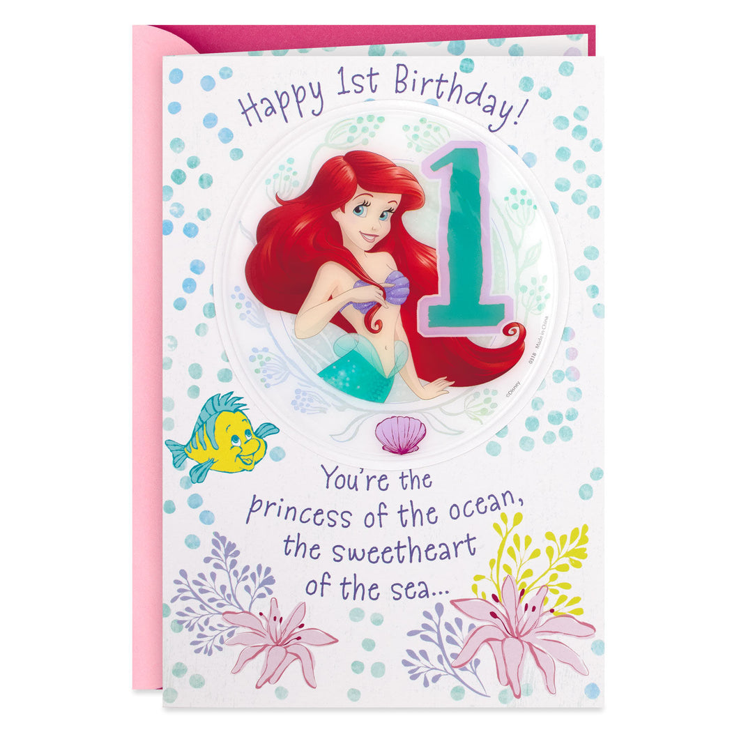 1st Birthday Little Mermaid with detachable sticker