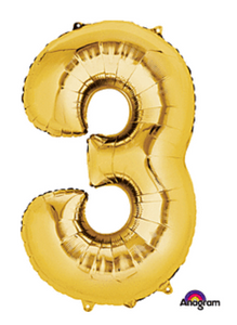 34" Anagram Number 3 Gold