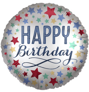 18" Birthday Satin with Stars