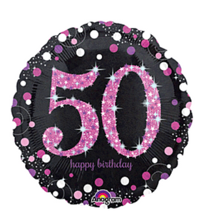18" Pink Celebration 50 Holographic