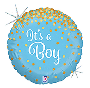 18" Glitter It's a Boy Holographic