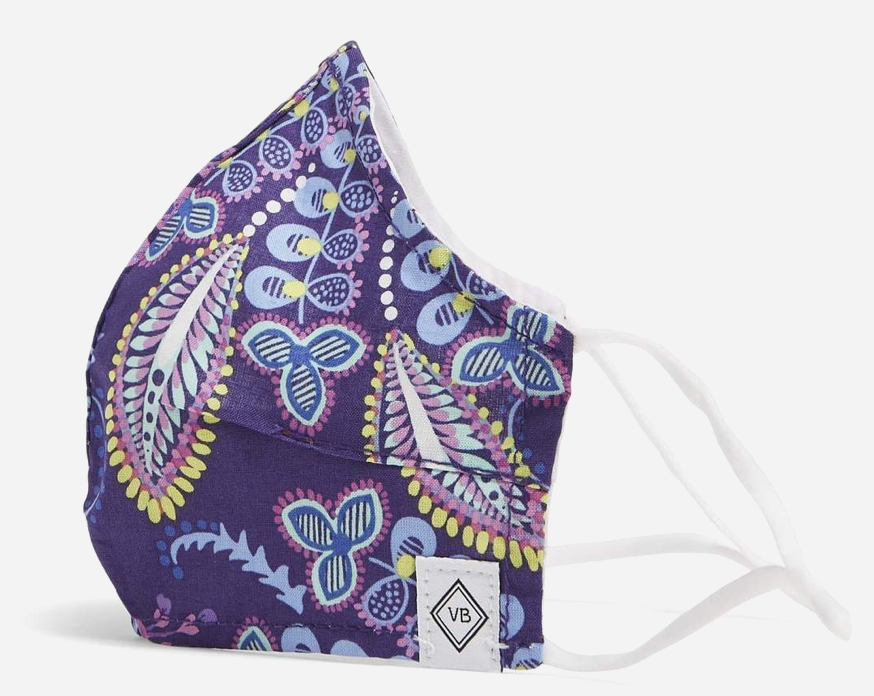 Fitted Mask with adjusters- Batik Leaves