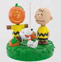 Load image into Gallery viewer, The Peanuts® Gang Snoopy’s Scarecrow Shenanigans Musical Ornament With Light

