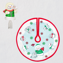 Load image into Gallery viewer, Miniature Snow Buddies Tree Topper and Christmas Tree Skirt Set
