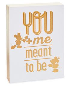 Disney Mickey and Minnie Meant to Be Quote Sign