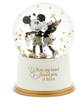 Load image into Gallery viewer, Disney Mickey and Minnie My Heart Found You Snow Globe
