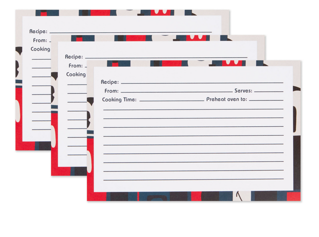 Disney Mickey Mouse Retro Pattern Recipe Cards