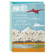 Load image into Gallery viewer, Red Monoplane Birthday Card for Son
