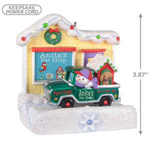 Happy Holiday Parade Collection Anita's Pet Shop Musical Ornament With Light
