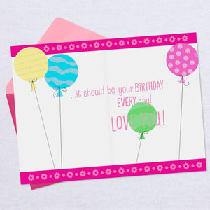 Puppy With Balloons Birthday Card for Great-Granddaughter