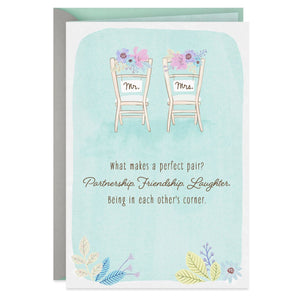 Mr. and Mrs. Chairs Perfect Pair Wedding Card