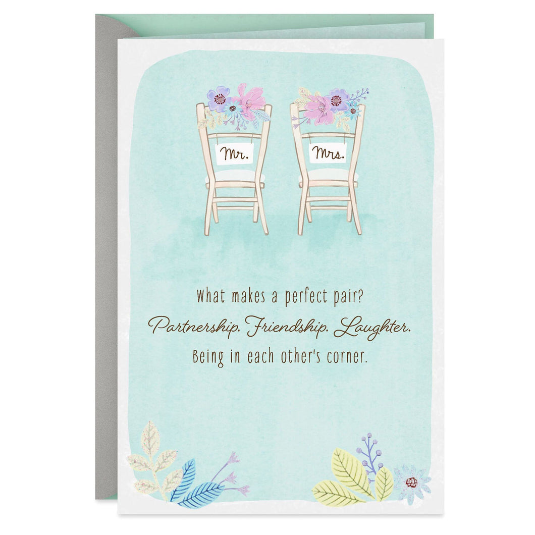 Mr. and Mrs. Chairs Perfect Pair Wedding Card