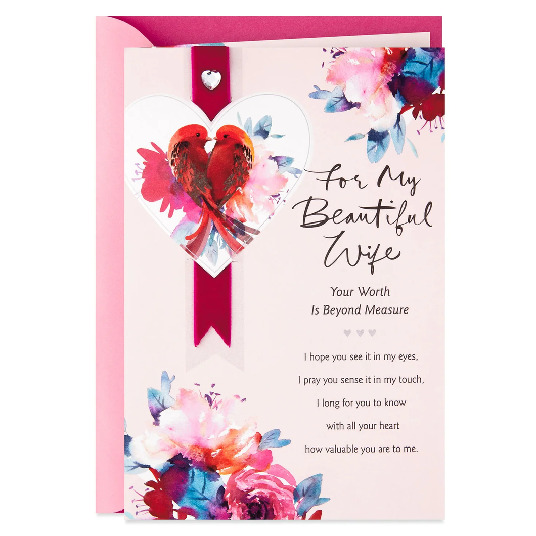 Lovebirds Religious Valentine's Day Card for Wife