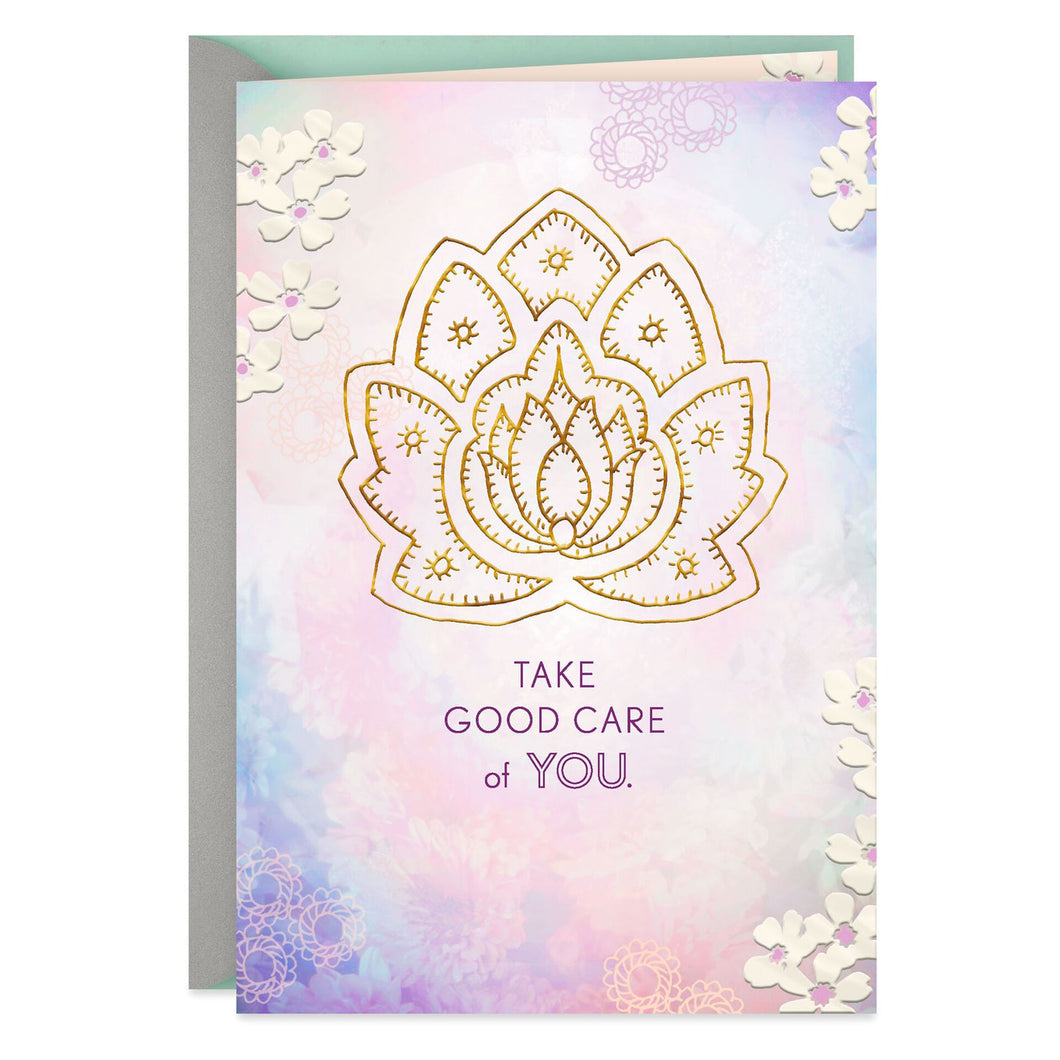 Lotus Flower Take Good Care of You Get Well Card