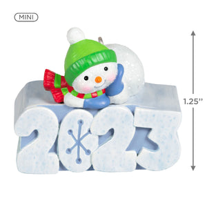 Mini A Snowy 2023 Ornament With Light, 1.25"