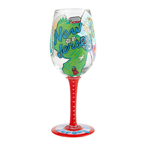 Lolita - Jersey Girl Hand Painted Wine Glass