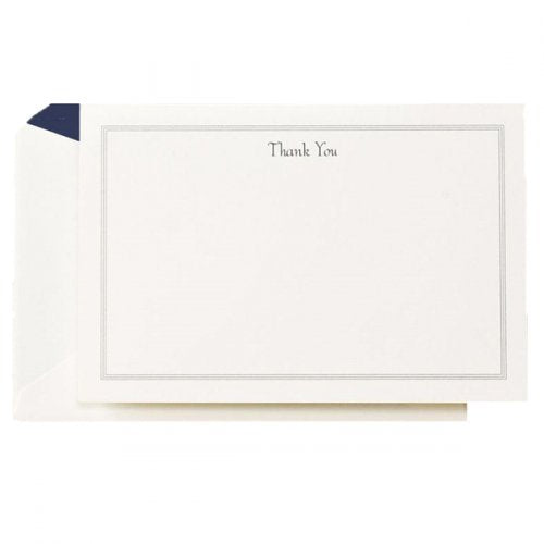 NAVY TRIPLE HAIRLINE FRAMED THANK YOU CARD
