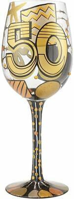 50th birthday hand painted wine glasses Lolita