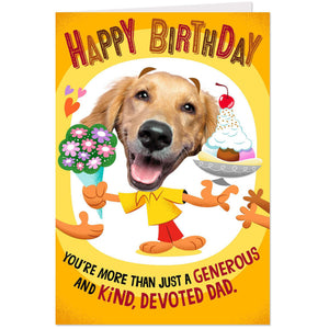 Smiling Dog More Than Just a Devoted Dad Pop Up Birthday Card