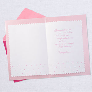 Happy Start in Life New Baby Girl Card