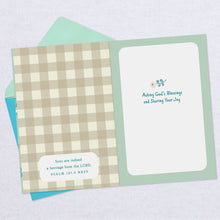 Load image into Gallery viewer, Little Lamb Baptism Card for Baby Boy
