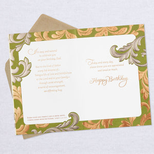 Embossed Foil Leaves Religious Birthday Card for Dad