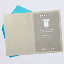 Load image into Gallery viewer, Changing Hearts and Lives Forever New Baby Boy Card
