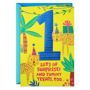 Jungle Animals Pop-Up 1st Birthday Card