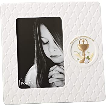 My First Communion Frame | Blessed Sacrament | 8” | 4x6 Photo | Porcelain |
