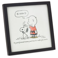 Load image into Gallery viewer, Peanuts® Charlie Brown and Snoopy Friends Make You Smile Framed Artwork, 7.94x7.94

