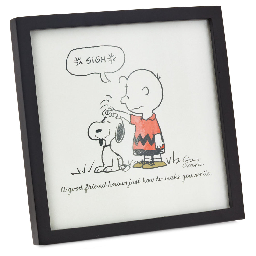 Peanuts® Charlie Brown and Snoopy Friends Make You Smile Framed Artwork, 7.94x7.94