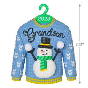 Grandson Christmas Sweater 2023 Ornament
