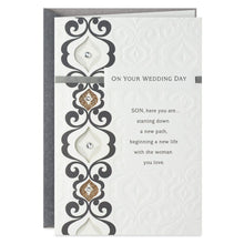 Load image into Gallery viewer, Silver and Gold Wedding Card for Son From Both
