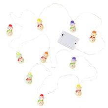 Load image into Gallery viewer, Gumdrop Snowman 10-Light Christmas String Lights, 10&#39;
