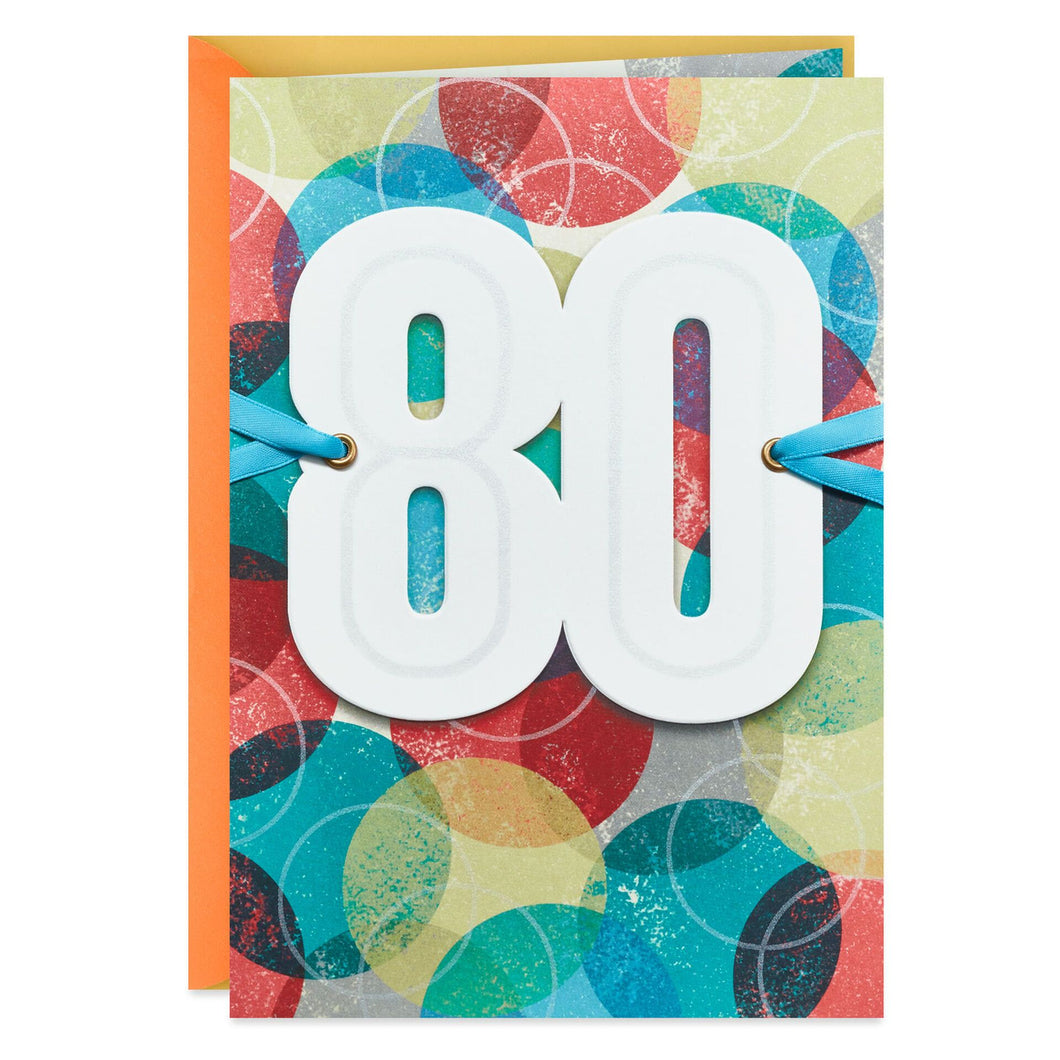 Circles 80th Birthday Card