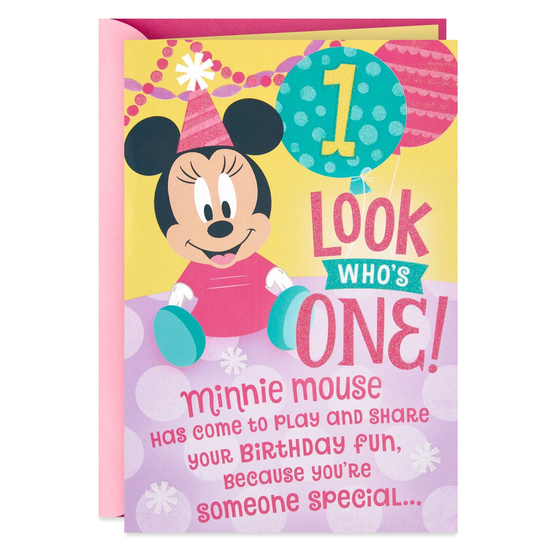 Minnie Mouse 1st Birthday Card Mickey & Minnie Kid Birthday Cards