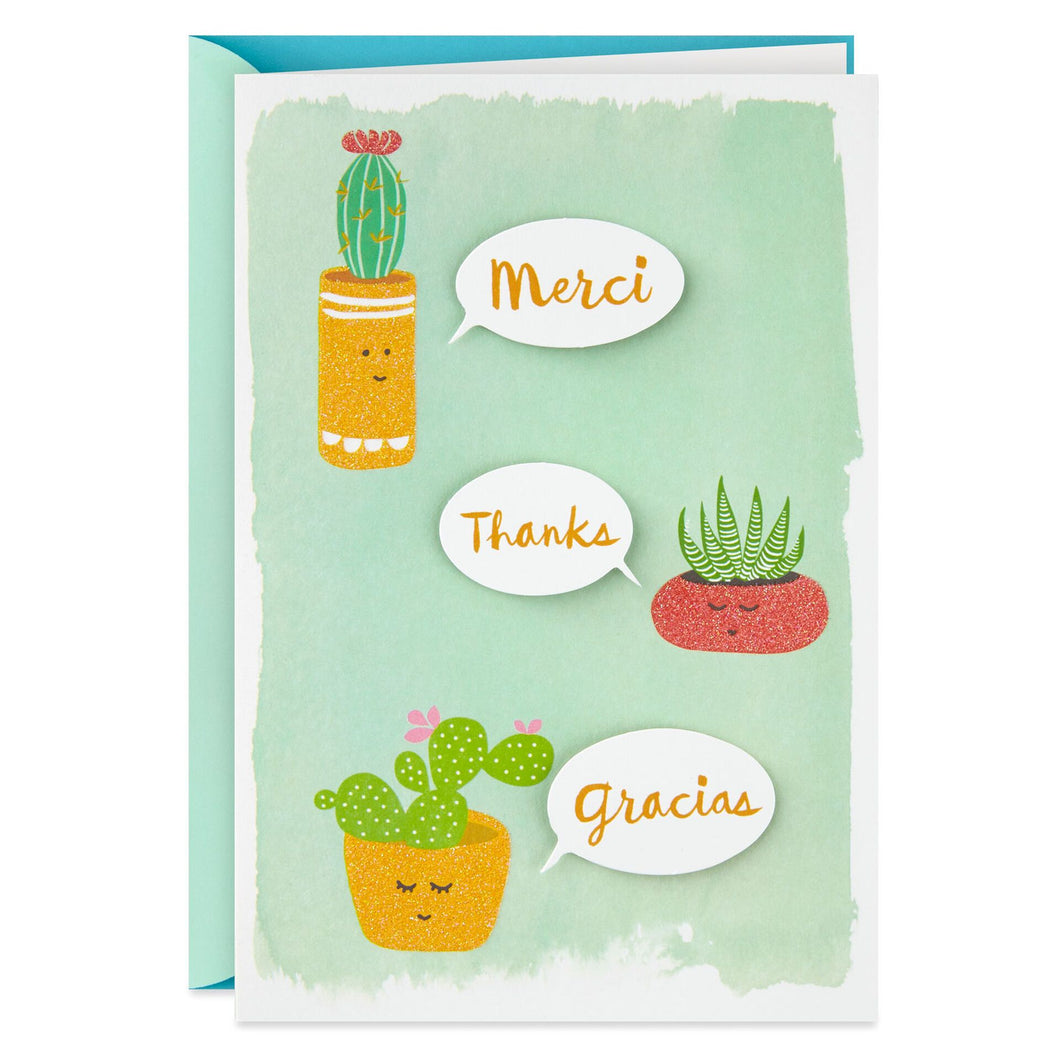 Merci Thanks Gracias Thank You Card