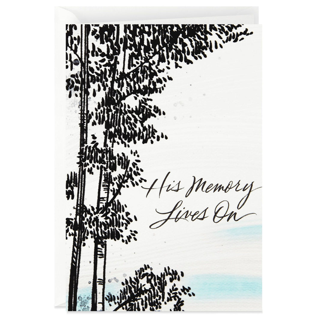 Winter Trees Sympathy Card for Him
