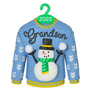 Grandson Christmas Sweater 2023 Ornament