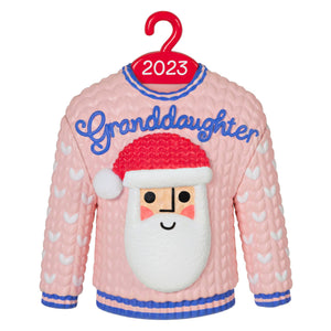 Granddaughter Christmas Sweater 2023 Ornament