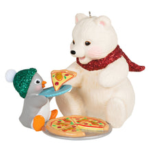 Load image into Gallery viewer, Snowball and Tuxedo Sharing a Slice Ornament
