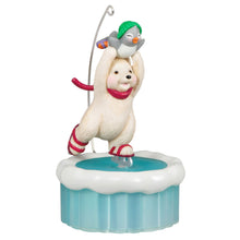 Load image into Gallery viewer, Skating Snowball and Tuxedo Ornament With Motion
