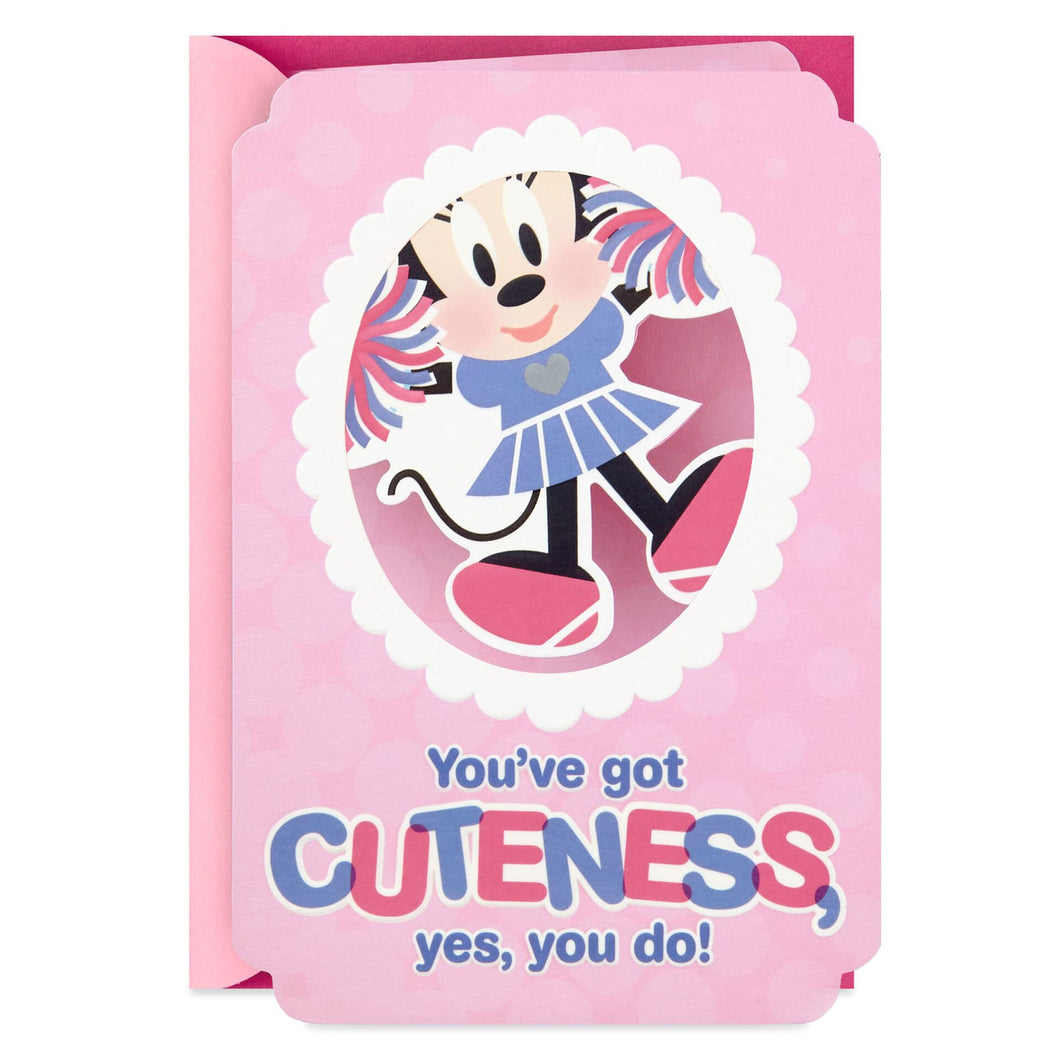 Minnie Mouse Cheerleader Pop Up Birthday Card